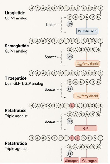 How GLP-1 Drugs Are Made: Comparing Semaglutide, Tirzepatide, Retatrutide, and More
